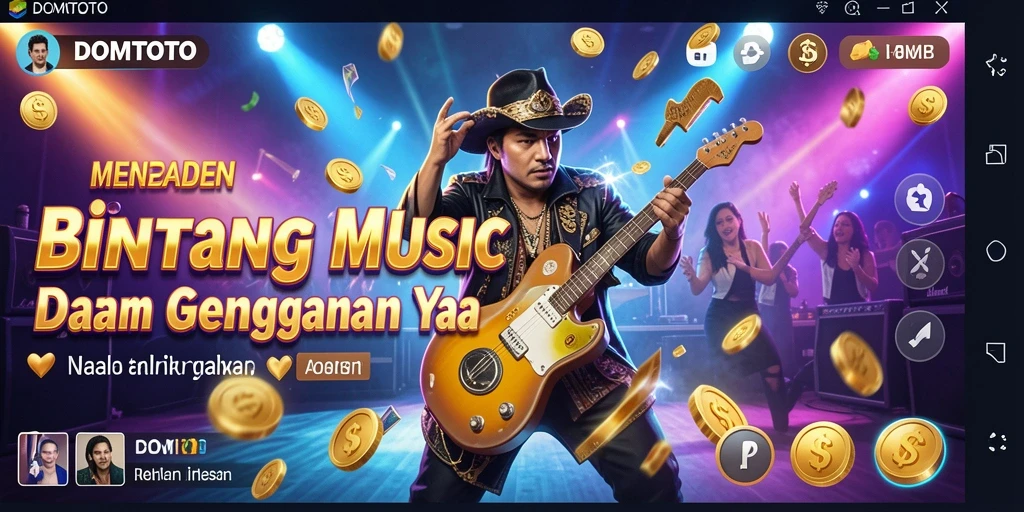 Tampilan gameplay DOMTOTO dengan interaksi musik yang seru.