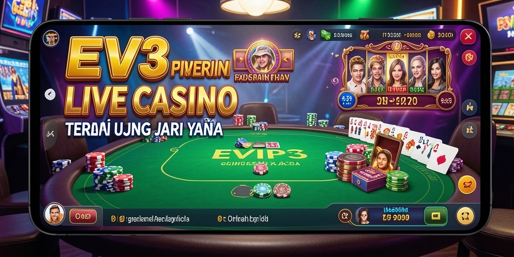 Tampilan permainan Live Casino yang mendebarkan dan interaktif di EVIP3.