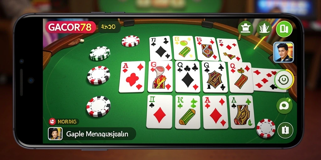 Screenshot gameplay GACOR78 yang menampilkan keseruan bermain Gaple.