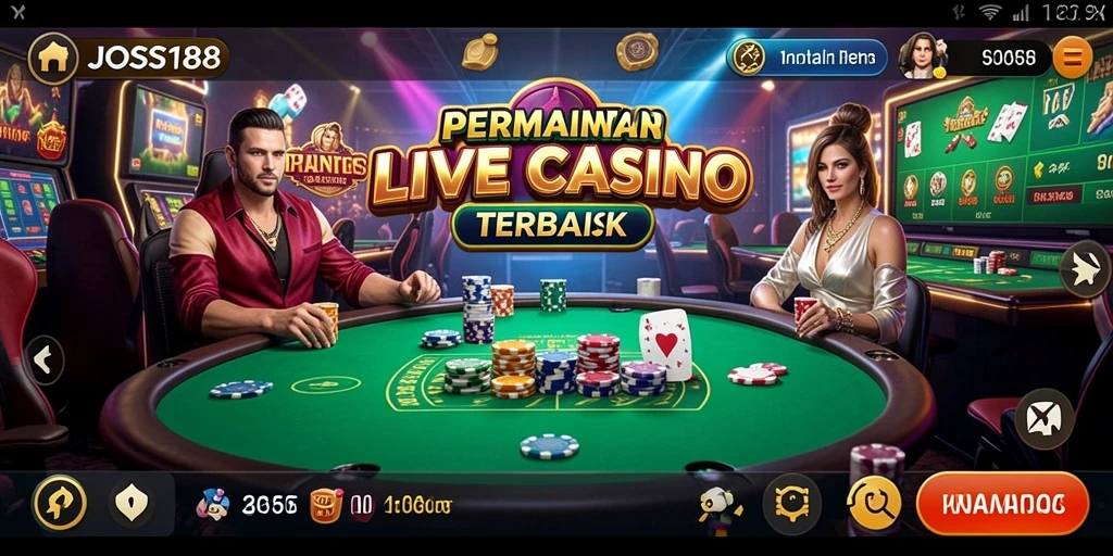 Tampilan fitur gameplay Live Casino yang menarik di JOSS188.
