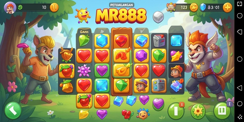 Gameplay seru mencocokkan permata di MR888.