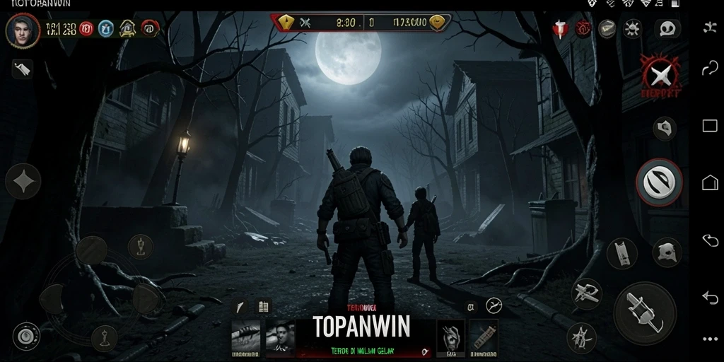 Tangkapan layar menampilkan gameplay menegangkan di TOPANWIN.
