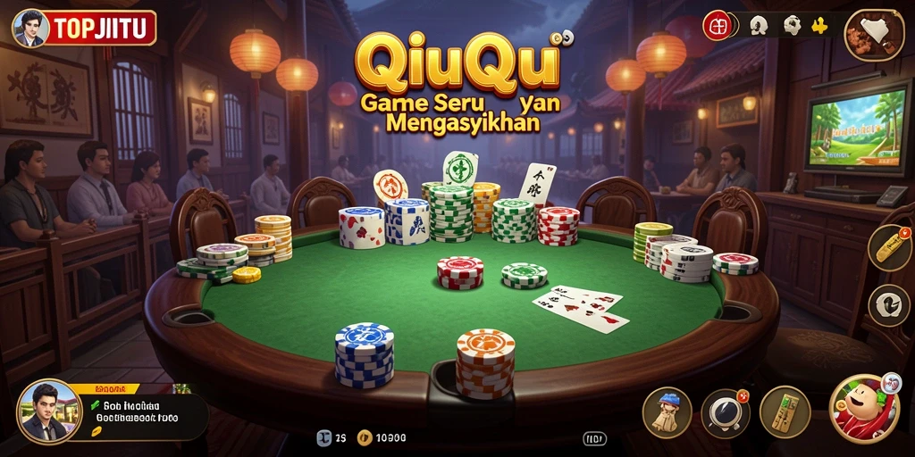 Screenshot gameplay TOPJITU yang menampilkan suasana permainan QiuQiu.
