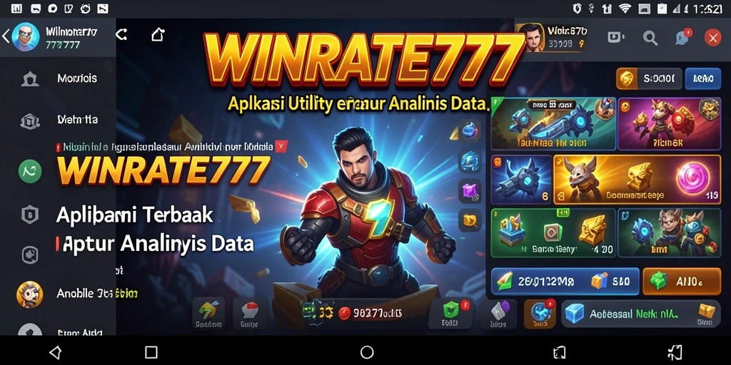 Tangkapan layar WINRATE777 menampilkan antarmuka aplikasi Utility yang menarik.